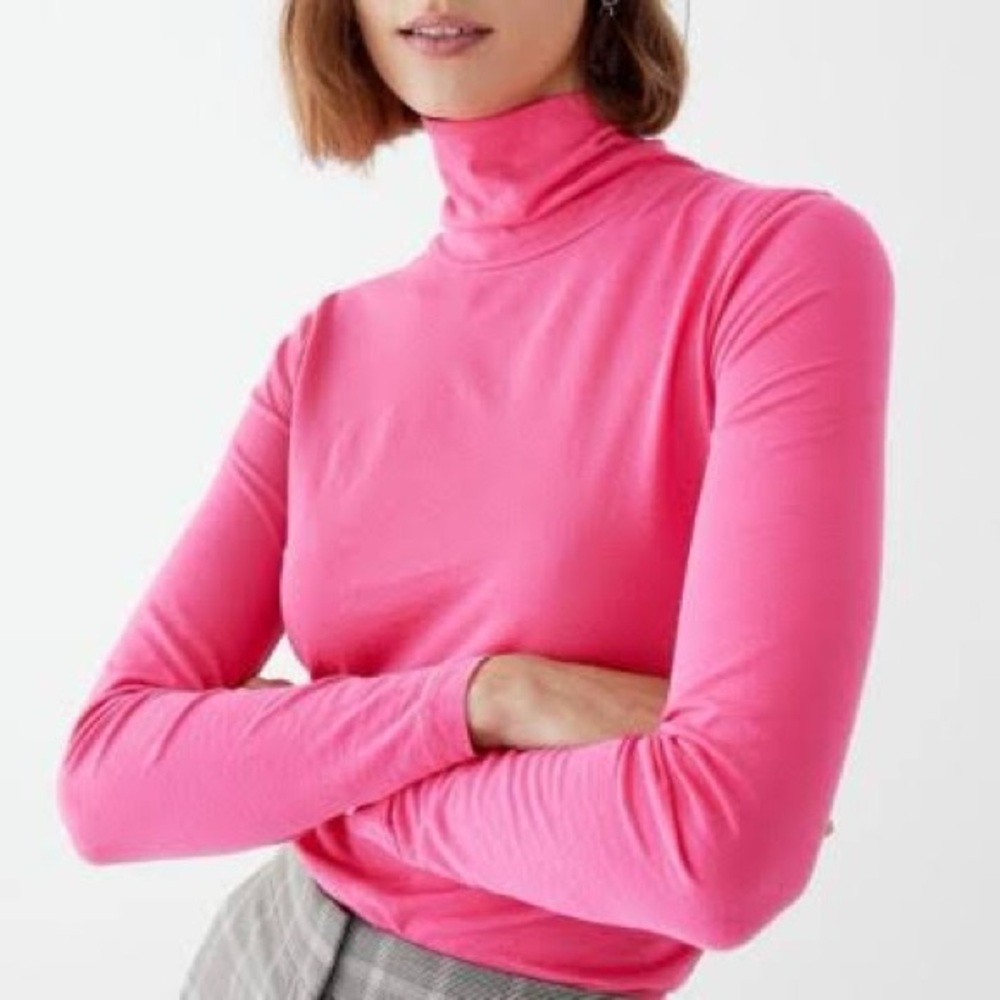 J. Crew Women’s Classic Tissue Turtleneck, Sz. S in Pink
